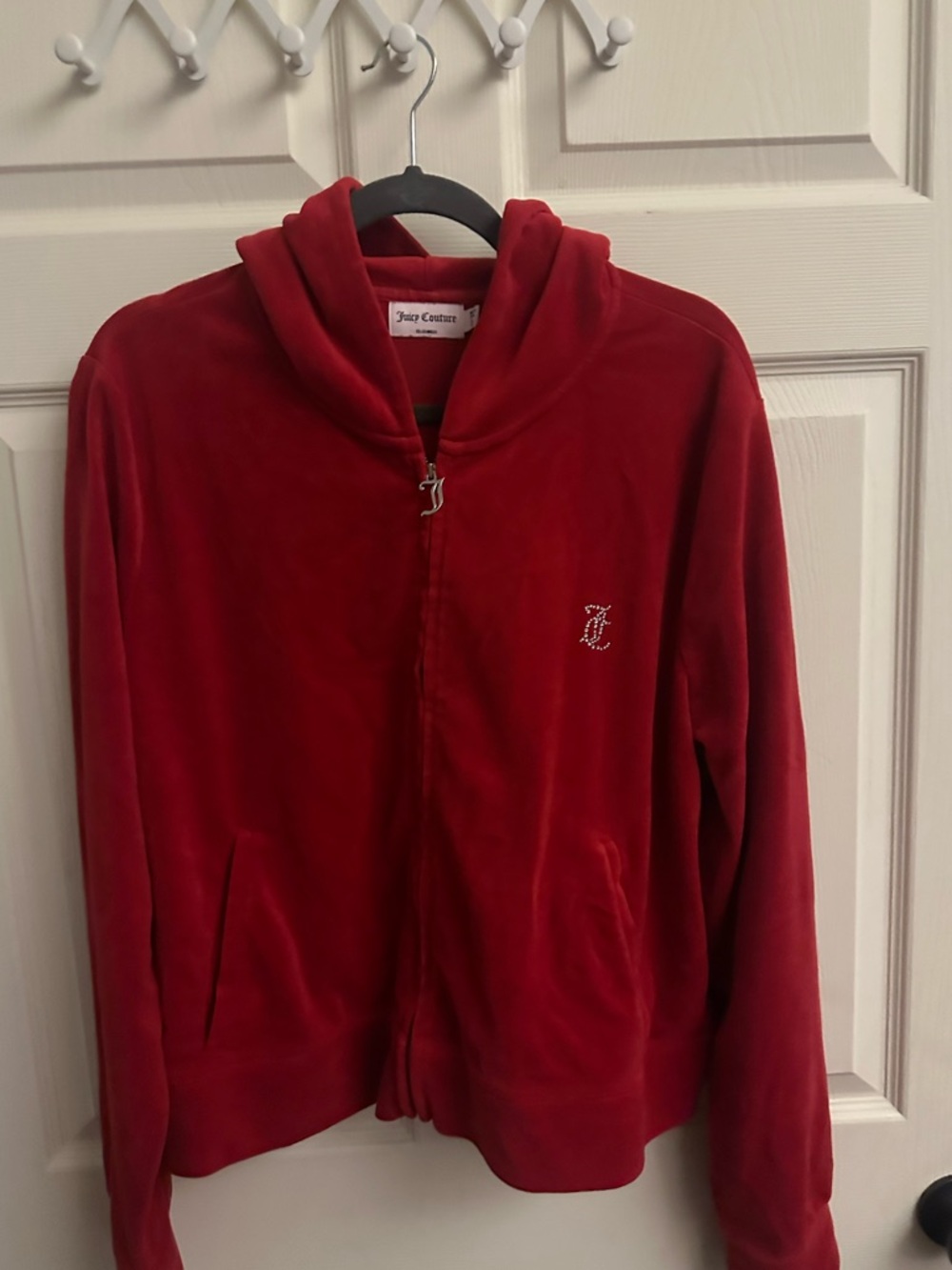 Red juicy couture velour zip up